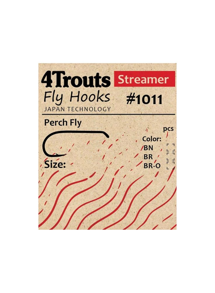 Hooks PERCH FLY #1011, 100 pcs for tying streamers. (4Trouts)