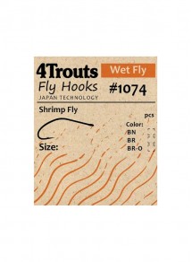 100 Fly tying Hooks WET FLY #1074 Shrimp (4Trouts)